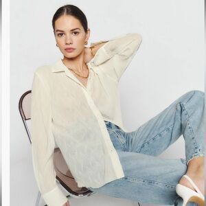 Reformation Sky Top Crinkle Ivory